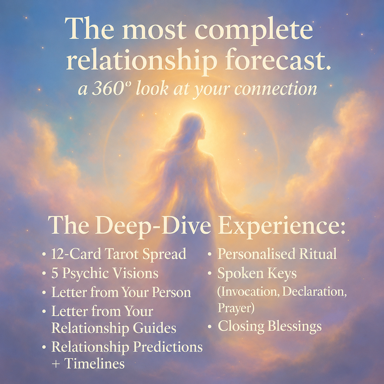 Deep Dive Relationship Psychic Reading | Tarot + Channelled Letters + Visions + Future Prediction + Timing + Personalised Ritual + Blessings